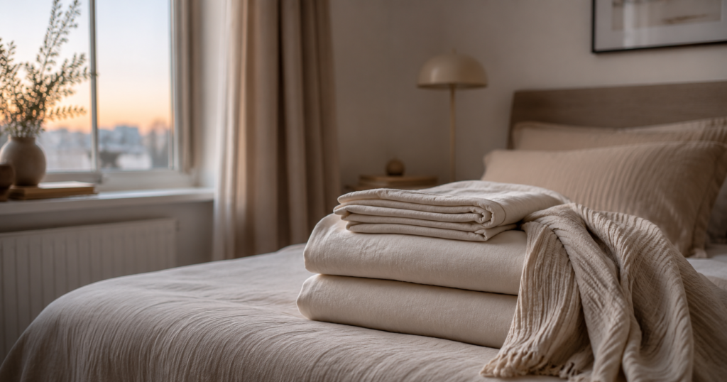 Breathable cotton bedding for a cool comfortable sleep environment