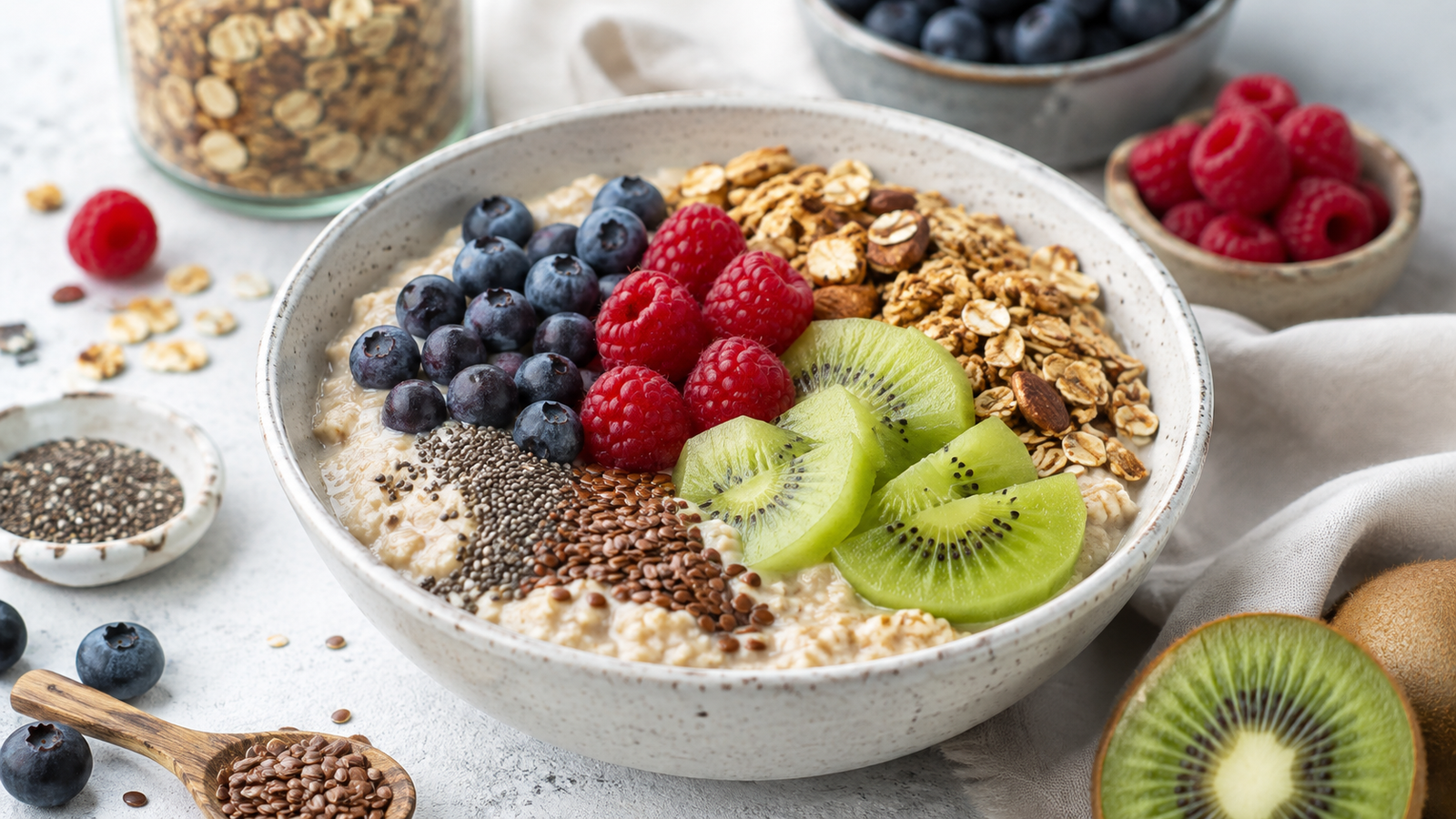 Fiber supplement and hydration concept for digestive wellness