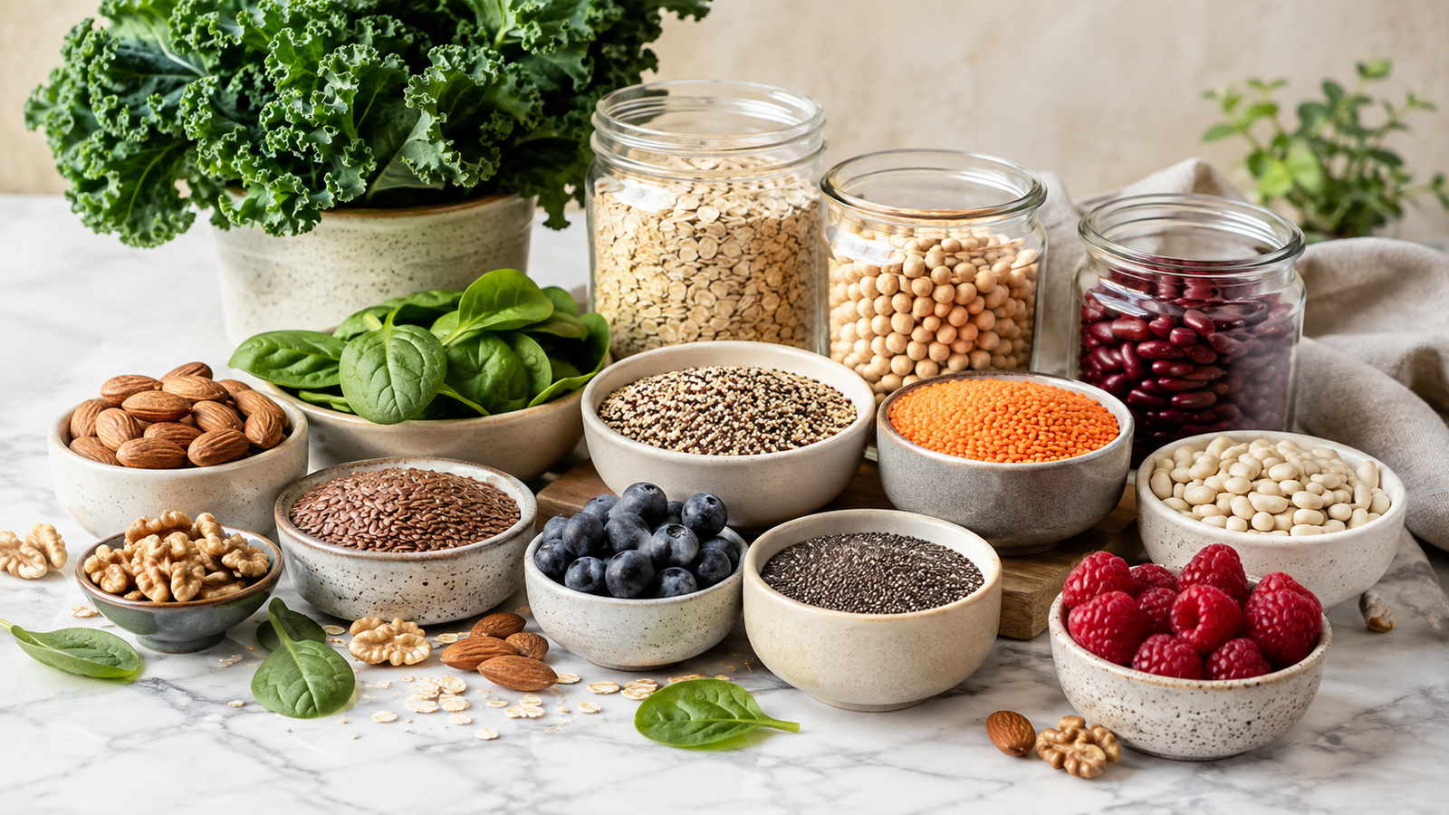 Whole-food sources of dietary fiber for a balanced diet