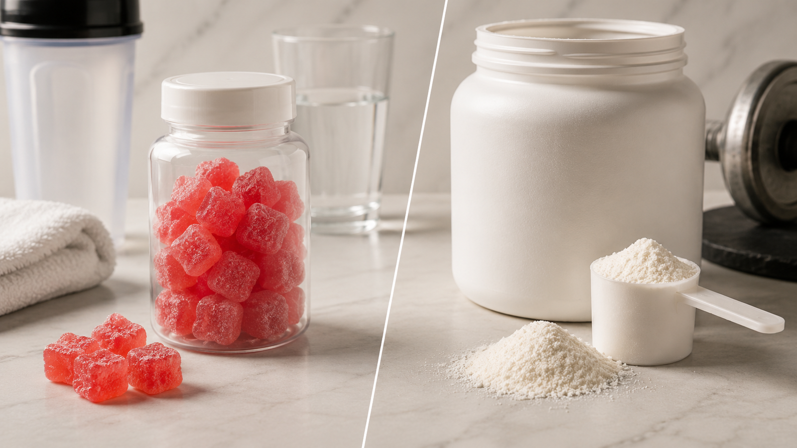 Creatine gummies compared with creatine monohydrate powder for daily use