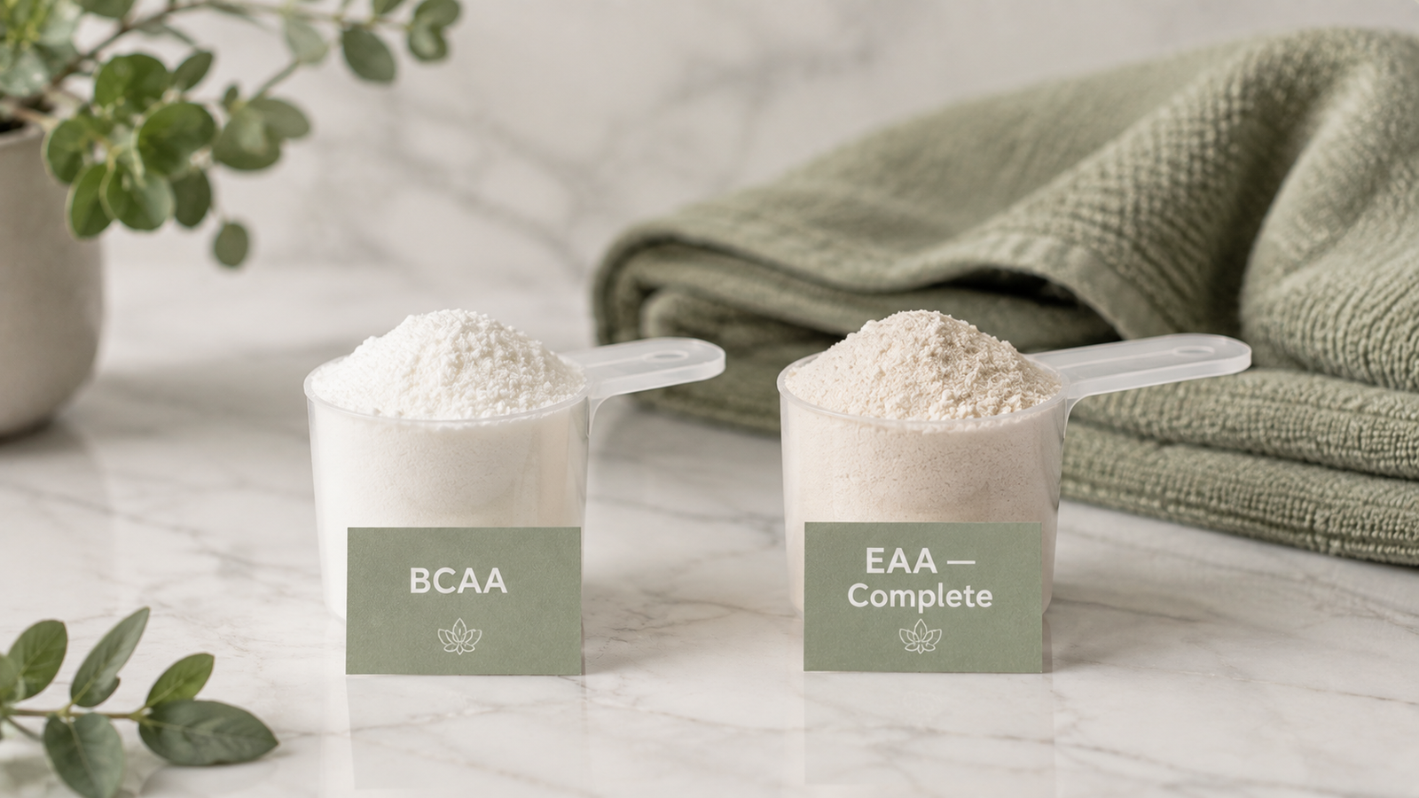 EAA vs BCAA supplement scoops comparison