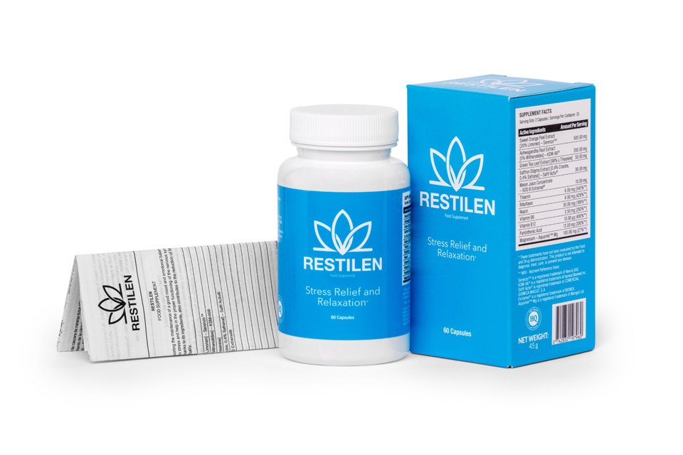 Restilen supplement with ashwagandha for stress relief