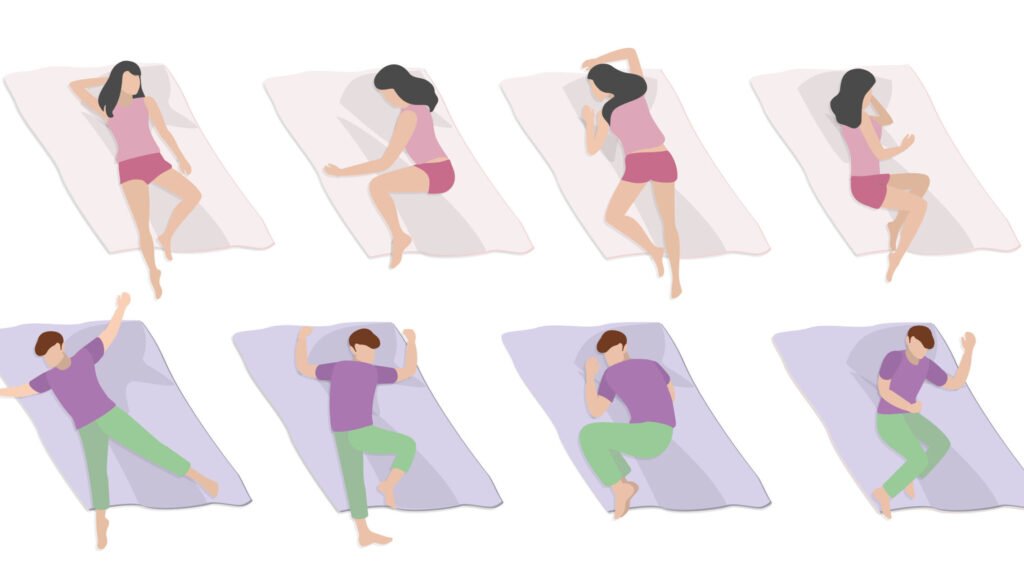 Flat illustration of people sleeping peacefully - magnesium glycinate for sleep