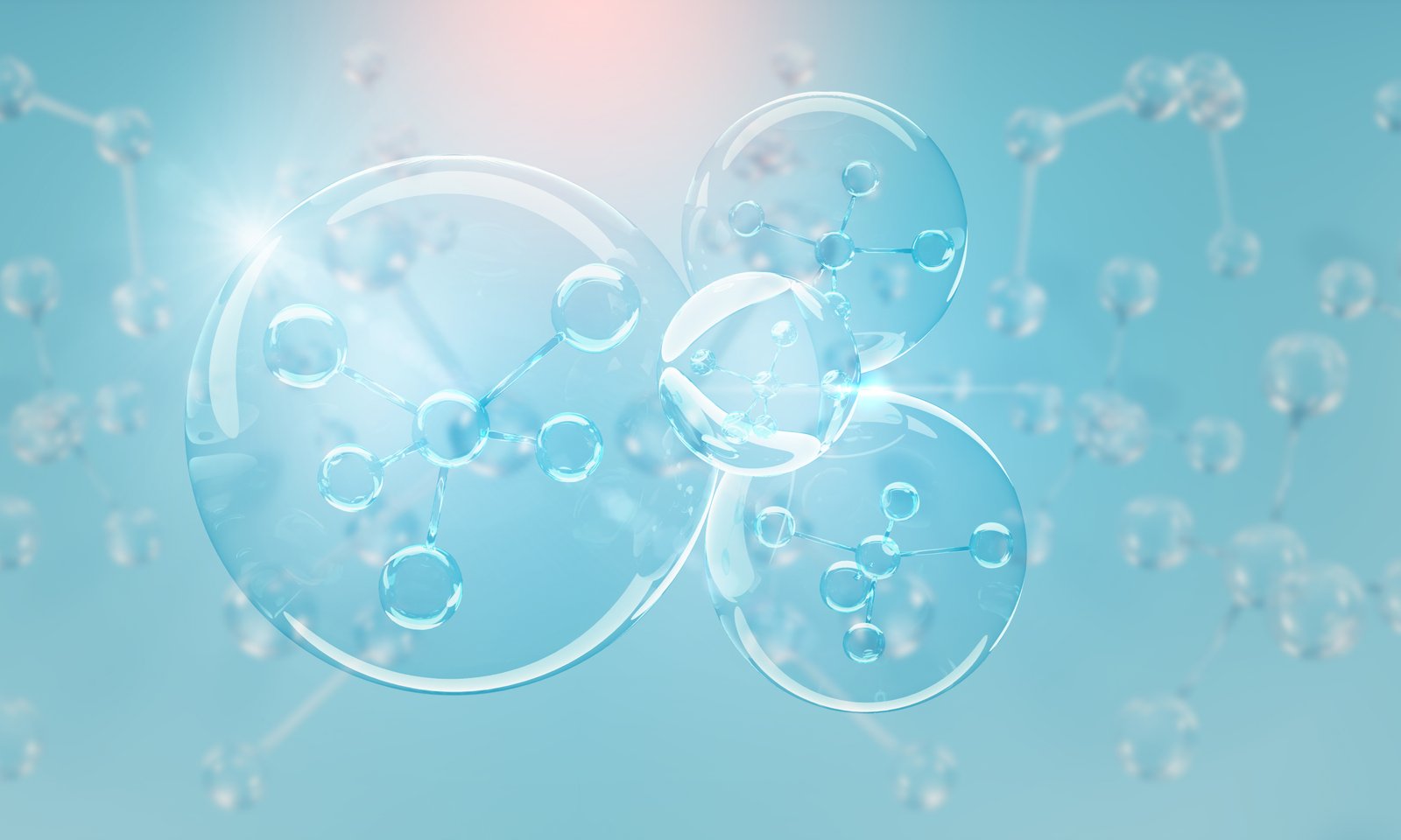 Molecule illustration representing collagen peptide structure