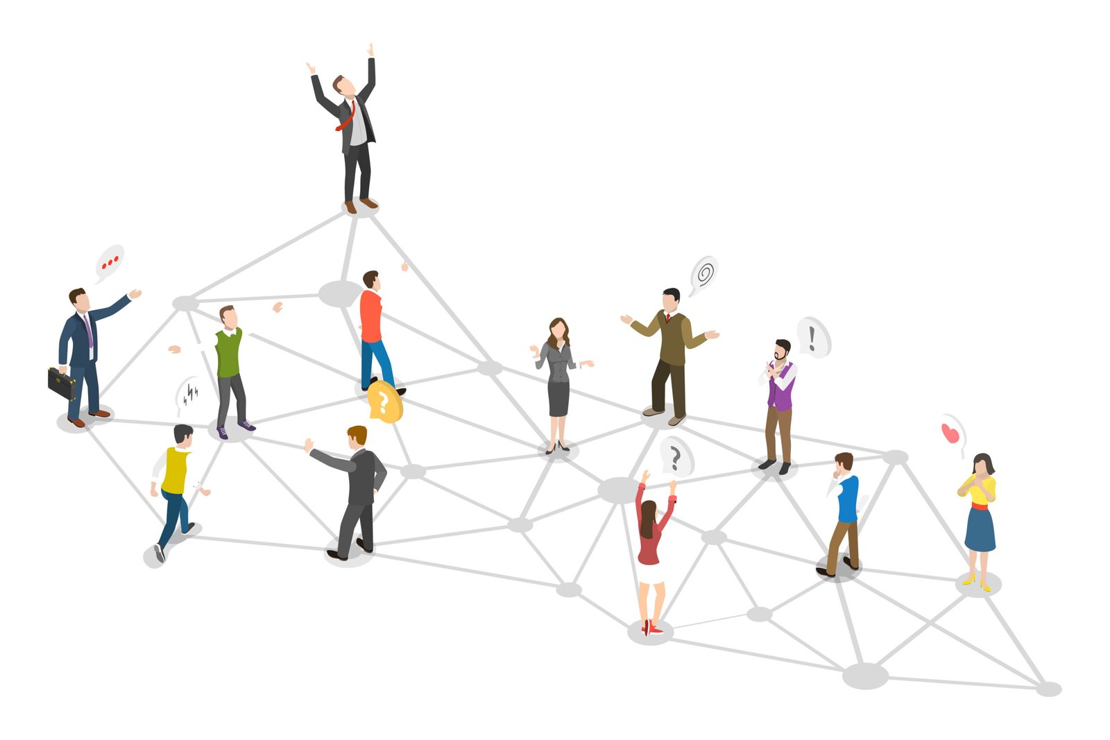 Isometric illustration of social connection supporting nervous system regulation