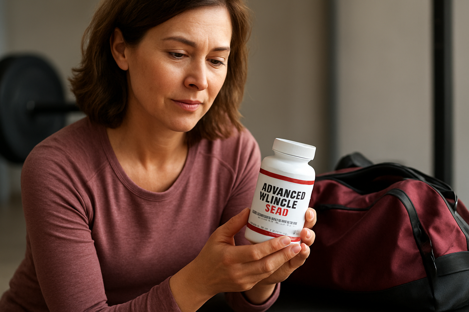 Advanced Muscle Plus review adults over 50 — close-up of label and notes