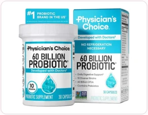 Physician’s Choice 60 billion CFU probiotic bottle and box